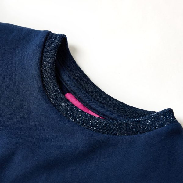 Vestido de manga comprida para criança azul-marinho 128 – Image 3