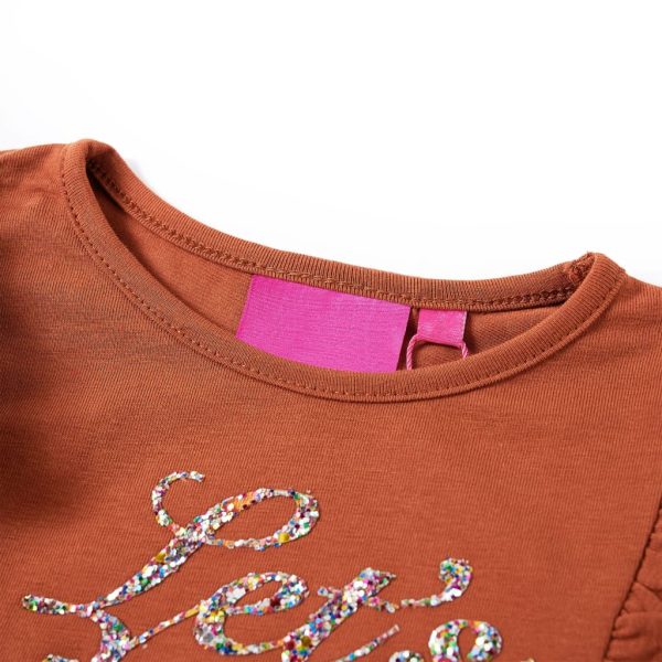 T-shirt de manga comprida para criança cor conhaque 104 – Image 3