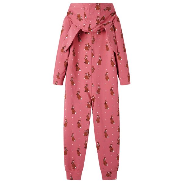 Macacão de criança com capuz rosa velho 92 – Image 2