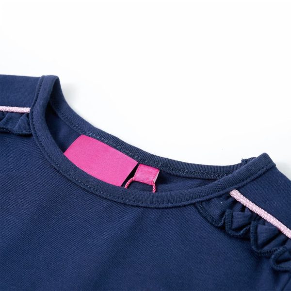 T-shirt de manga comprida para criança azul-marinho 92 – Image 3