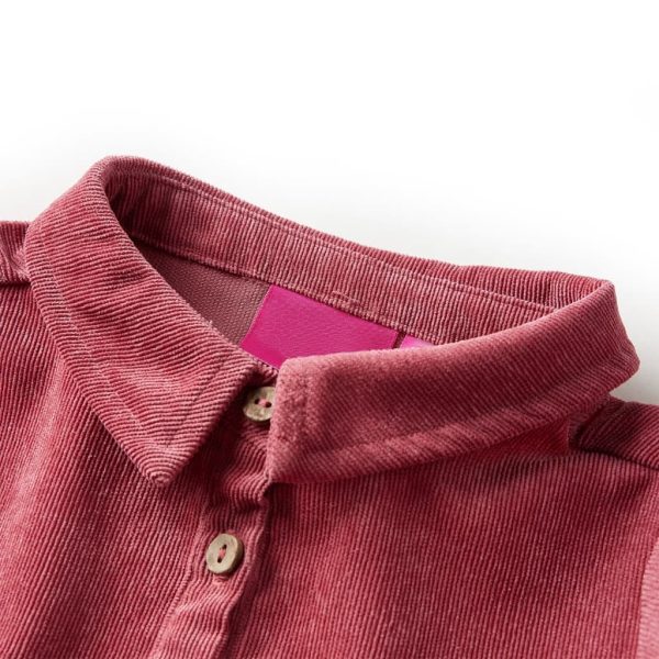 Vestido de manga comprida p/ criança bombazina rosa-velho 92 – Image 3