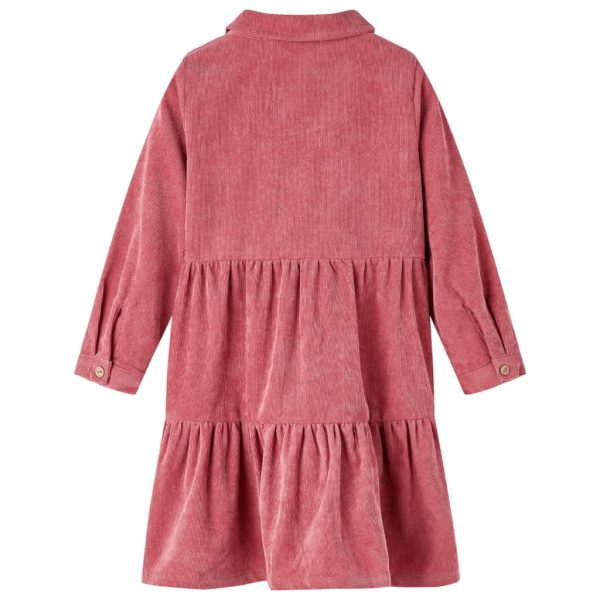 Vestido de manga comprida p/ criança bombazina rosa-velho 116 – Image 2