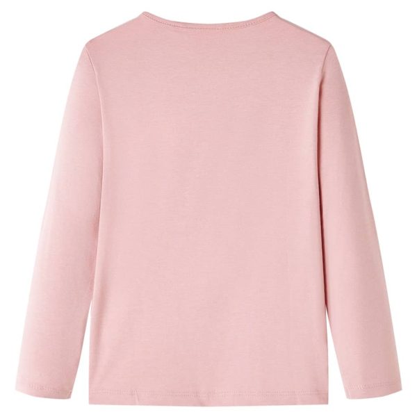 T-shirt de manga comprida para criança rosa-claro 92 – Image 2