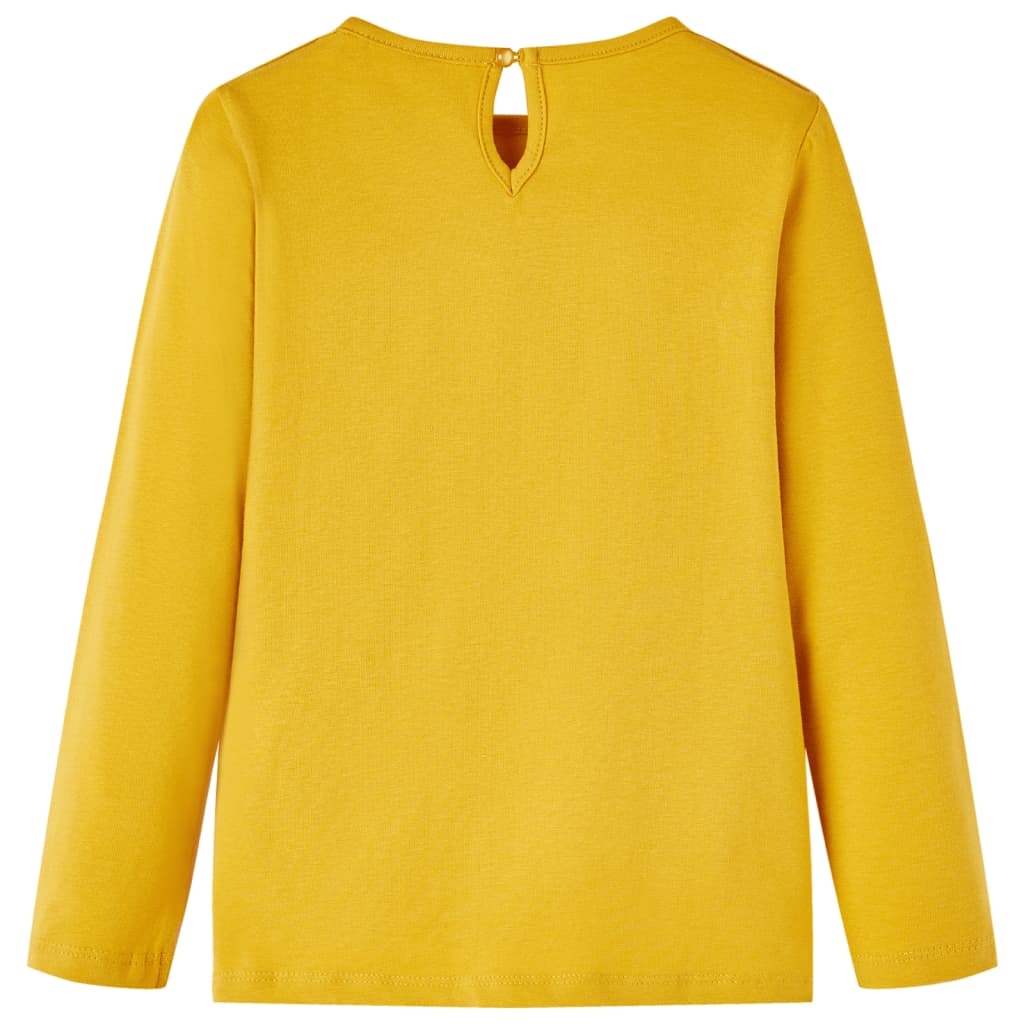 T-shirt de manga comprida para criança cor ocre 140 – Image 2