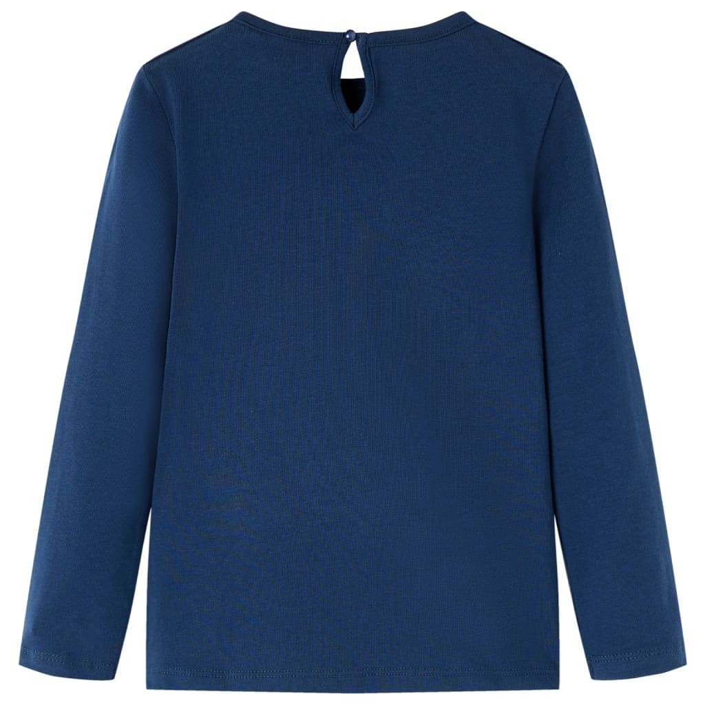 T-shirt de manga comprida para criança azul-marinho 92 – Image 2