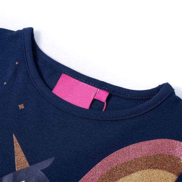 T-shirt de manga comprida para criança azul-marinho 92 – Image 3