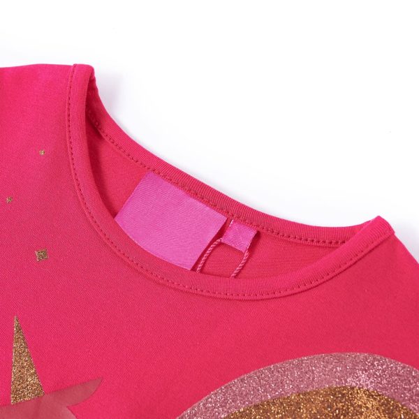 T-shirt de manga comprida para criança rosa-choque 140 – Image 3