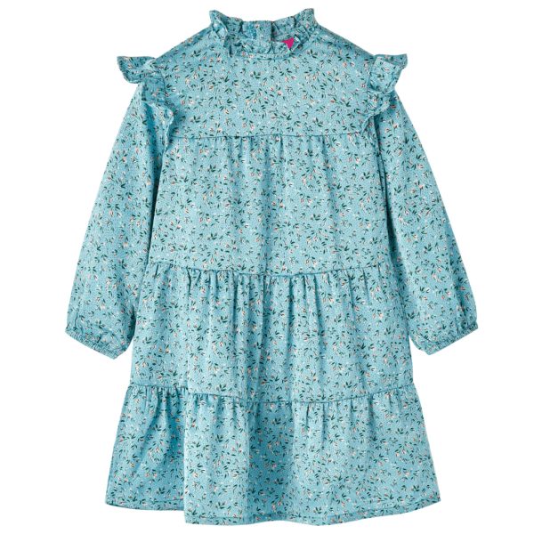 Vestido de manga comprida para criança azul 104