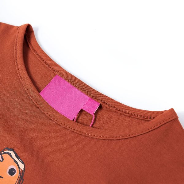 T-shirt de manga comprida para criança cor conhaque 92 – Image 3