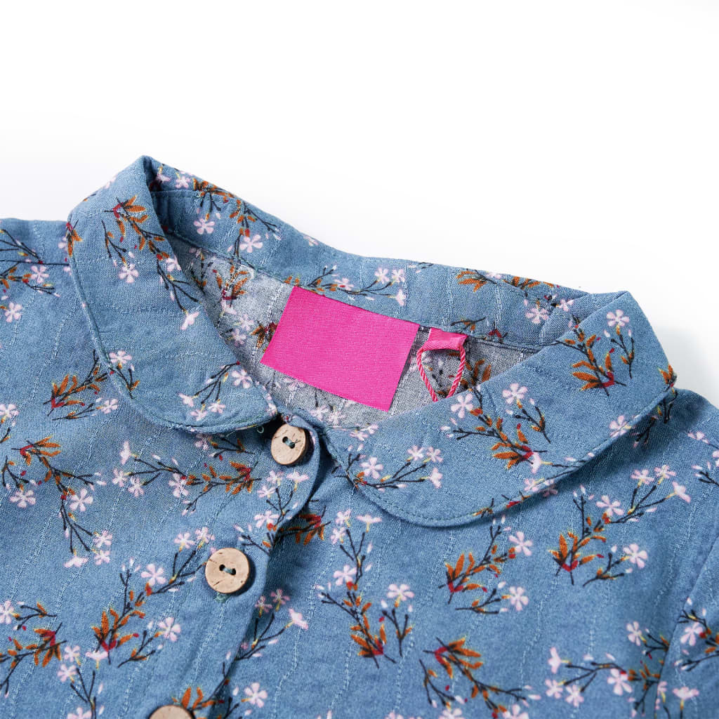 Vestido de manga comprida para criança azul-petróleo 92 – Image 3