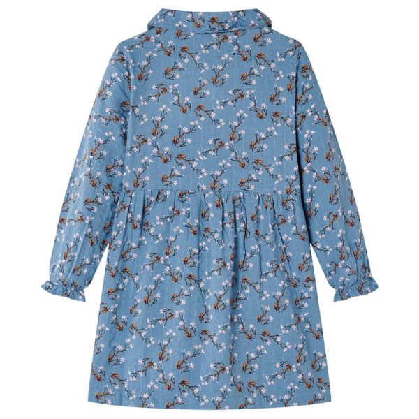 Vestido de manga comprida para criança azul-petróleo 104 – Image 2