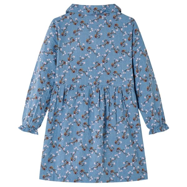 Vestido de manga comprida para criança azul-petróleo 128 – Image 2
