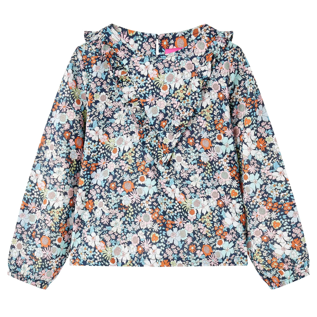 Camisola manga comprida para criança azul-escuro 128