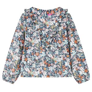 Camisola manga comprida para criança azul-escuro 140