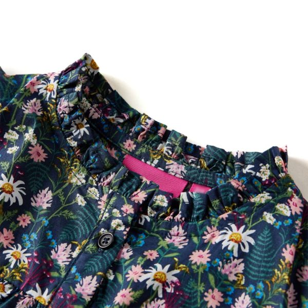 Vestido de manga comprida para criança azul-escuro 116 – Image 3