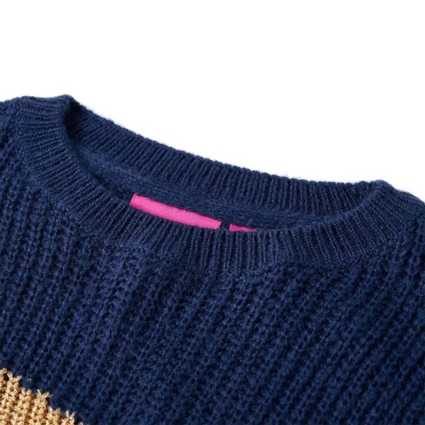 Camisola de malha para criança azul-marinho 104 – Image 3