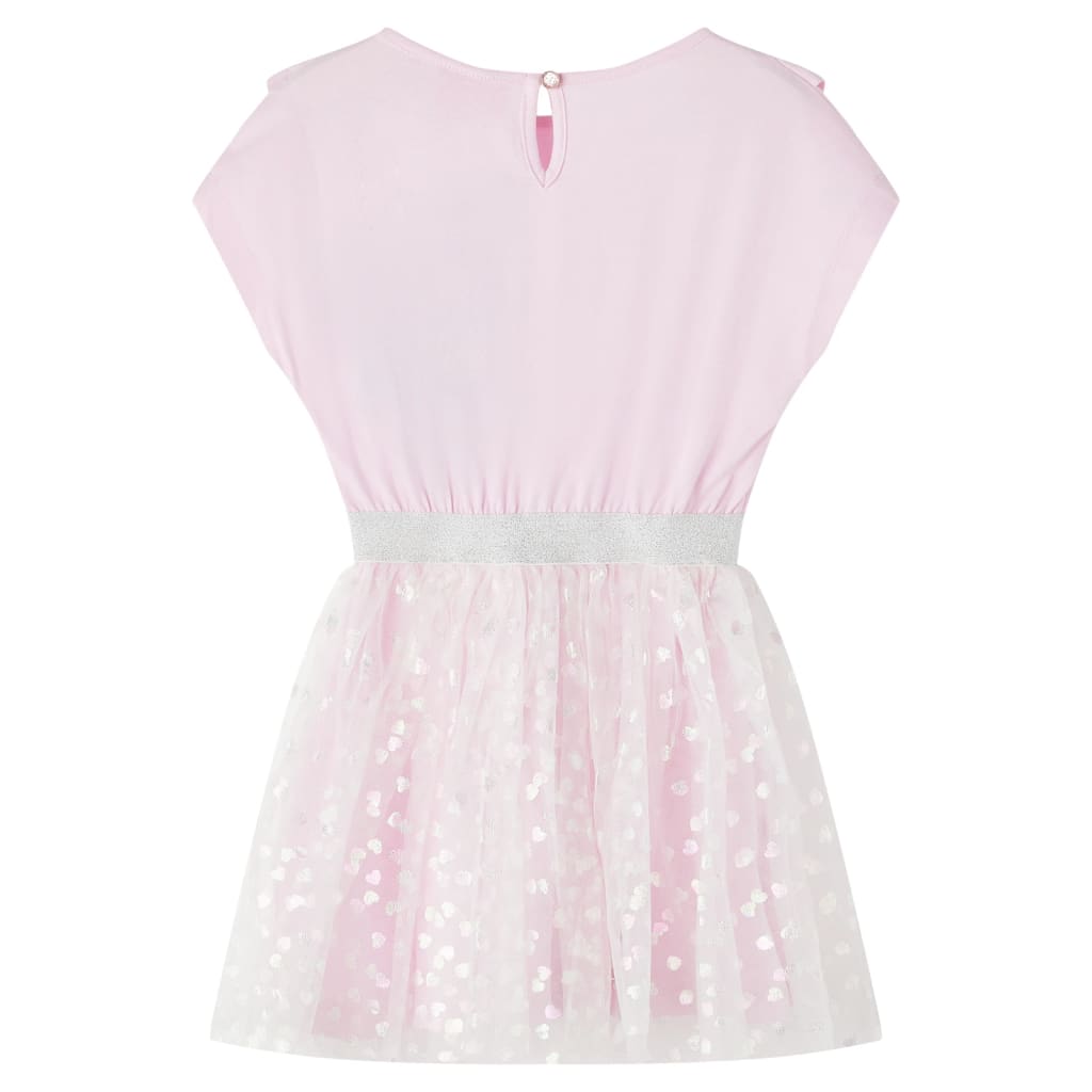 Vestido de criança com folhos rosa-claro 128 – Image 2