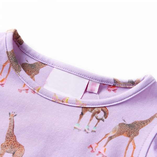 Vestido para criança mangas com folhos e cordão lilás 92 – Image 3