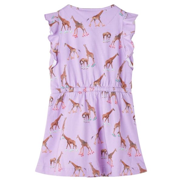 Vestido para criança mangas com folhos e cordão lilás 116 – Image 2