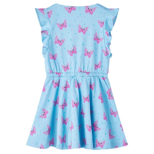 Vestido sem mangas para criança com botões azul 128 – Image 2