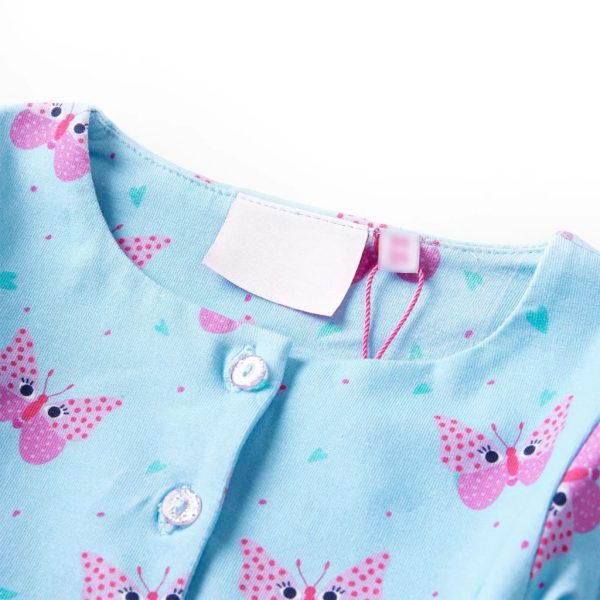Vestido sem mangas para criança com botões azul 128 – Image 3