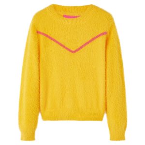 Camisola de malha para criança cor ocre-escuro 116