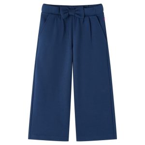 Calças de criança com pernas largas azul-marinho 104