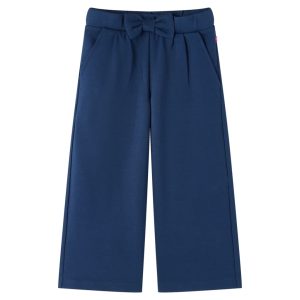 Calças de criança com pernas largas azul-marinho 140