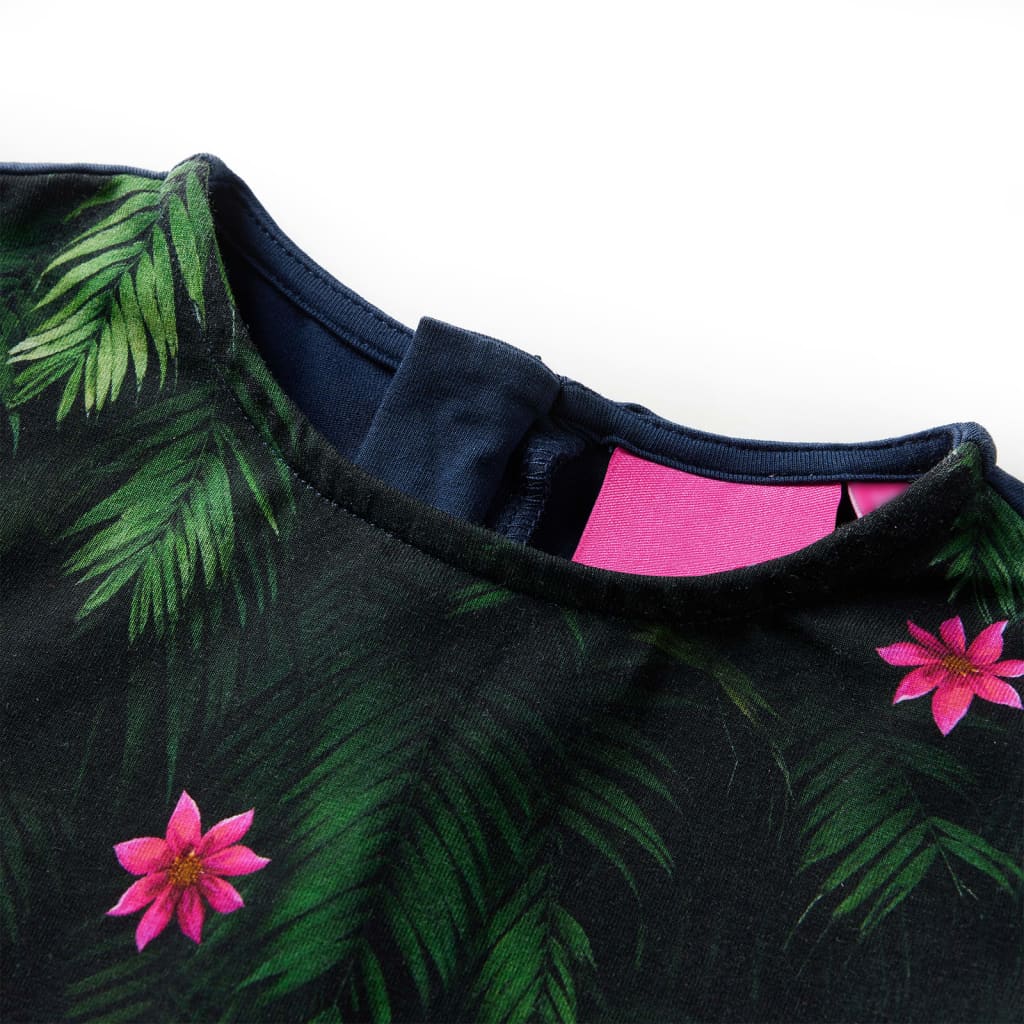 Vestido de manga comprida para criança azul-marinho 92 – Image 3