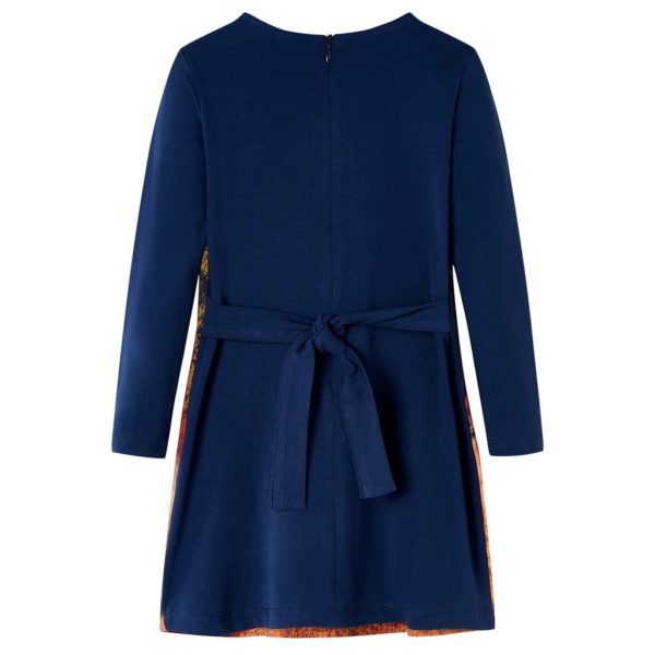 Vestido de manga comprida para criança azul-marinho 104 – Image 2