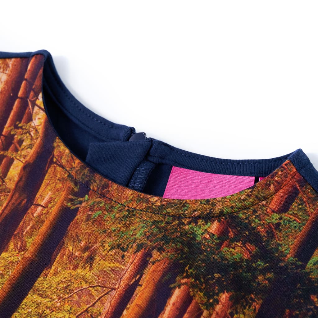 Vestido de manga comprida para criança azul-marinho 116 – Image 3