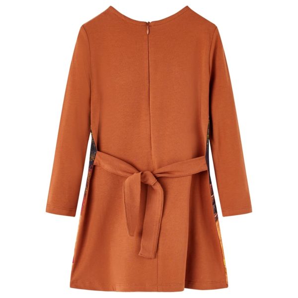 Vestido de manga comprida para criança conhaque 116 – Image 2