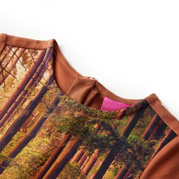 Vestido de manga comprida para criança conhaque 116 – Image 3