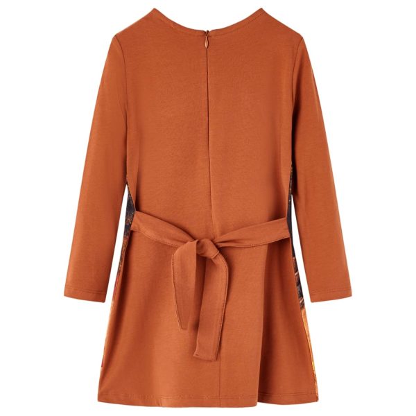 Vestido de manga comprida para criança conhaque 128 – Image 2