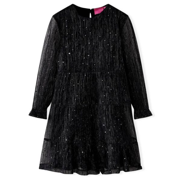 Vestido de manga comprida para criança preto 92