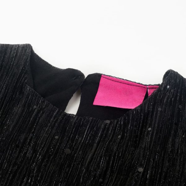 Vestido de manga comprida para criança preto 92 – Image 3