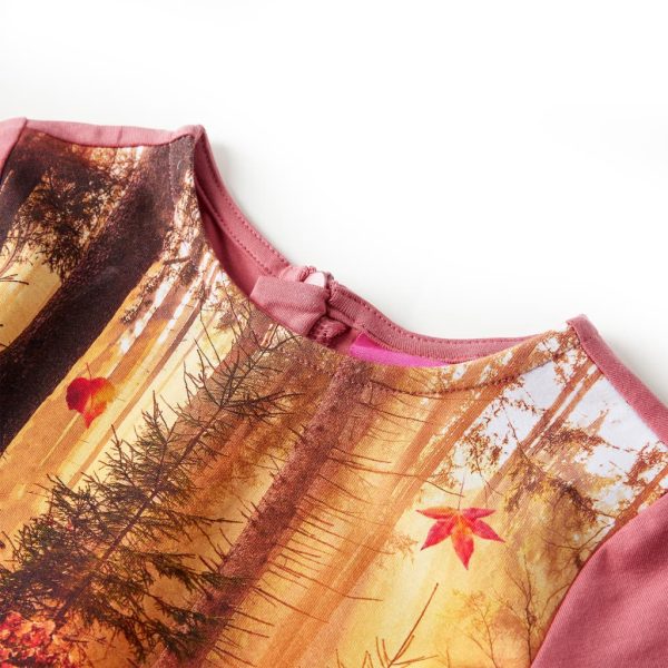 Vestido de manga comprida para criança rosa-velho 92 – Image 3