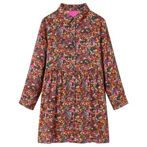 Vestido de manga comprida para criança multicor 140