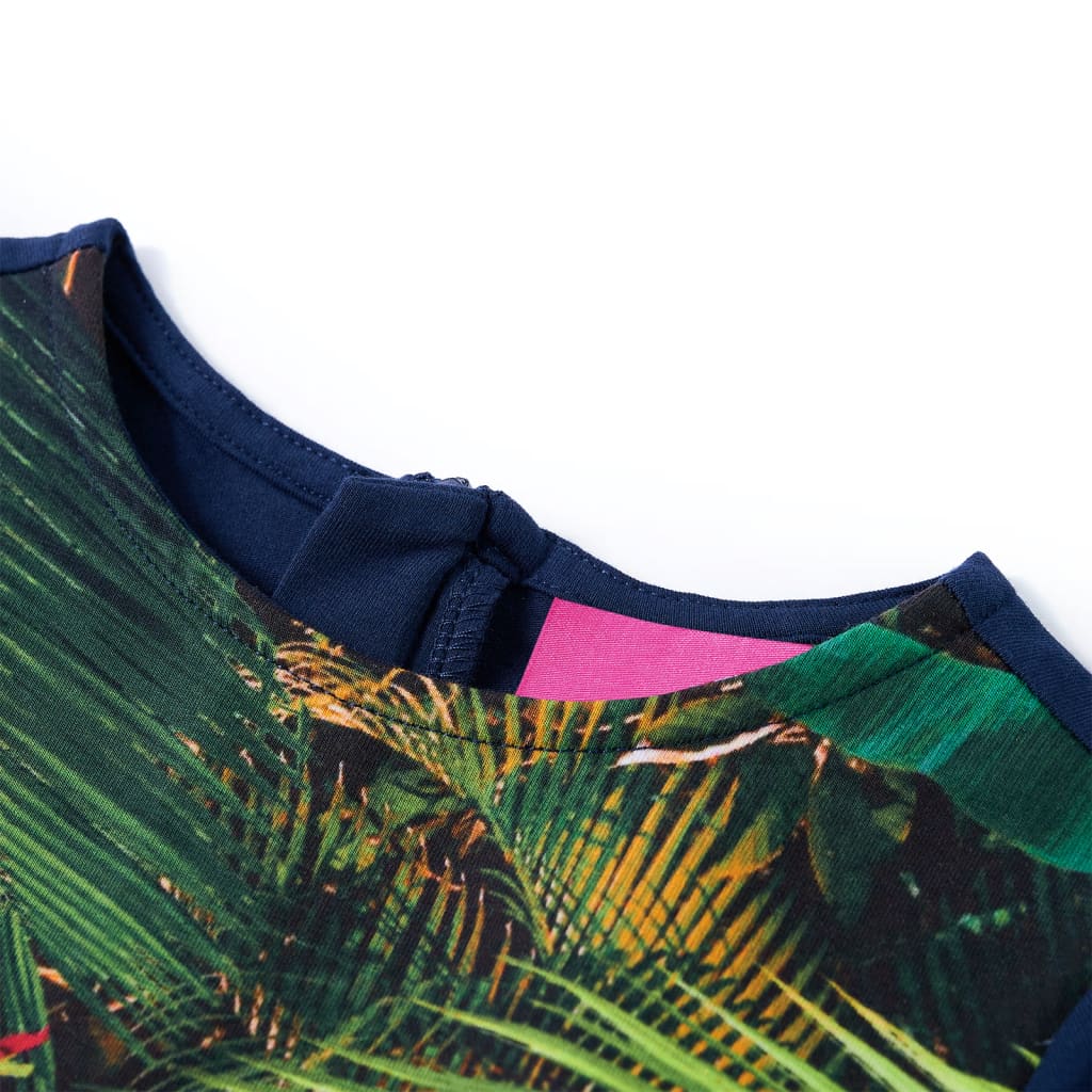 Vestido de manga comprida para criança azul-marinho 92 – Image 3