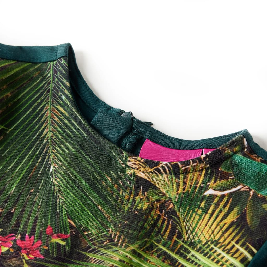 Vestido de manga comprida para criança verde-escuro 104 – Image 3