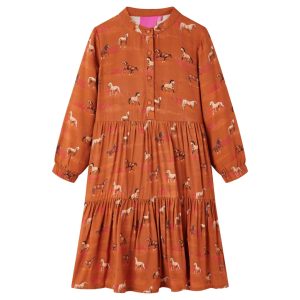 Vestido para criança cor conhaque 140