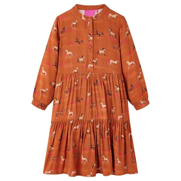 Vestido para criança cor conhaque 140