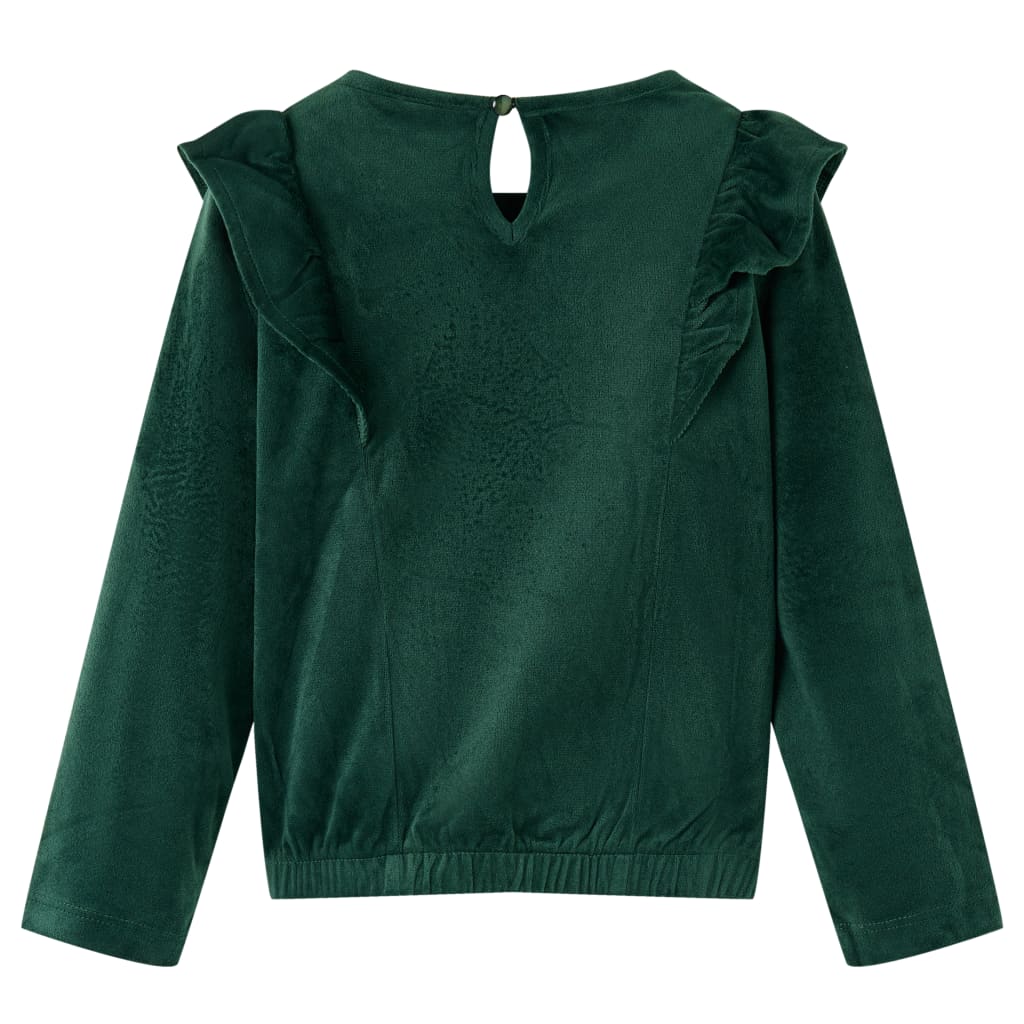 Blusa para criança com folhos verde-escuro 104 – Image 2