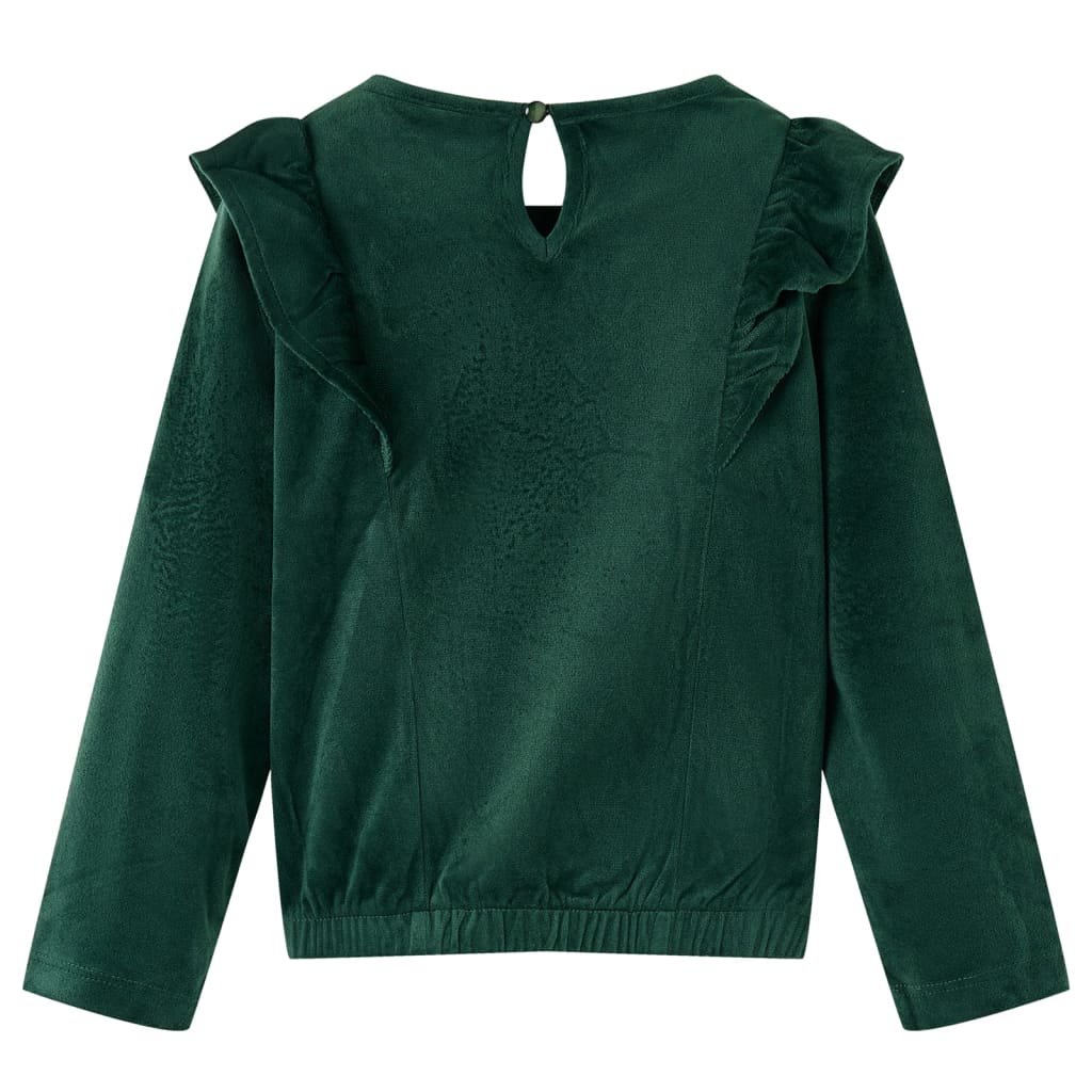 Blusa para criança com folhos verde-escuro 116 – Image 2