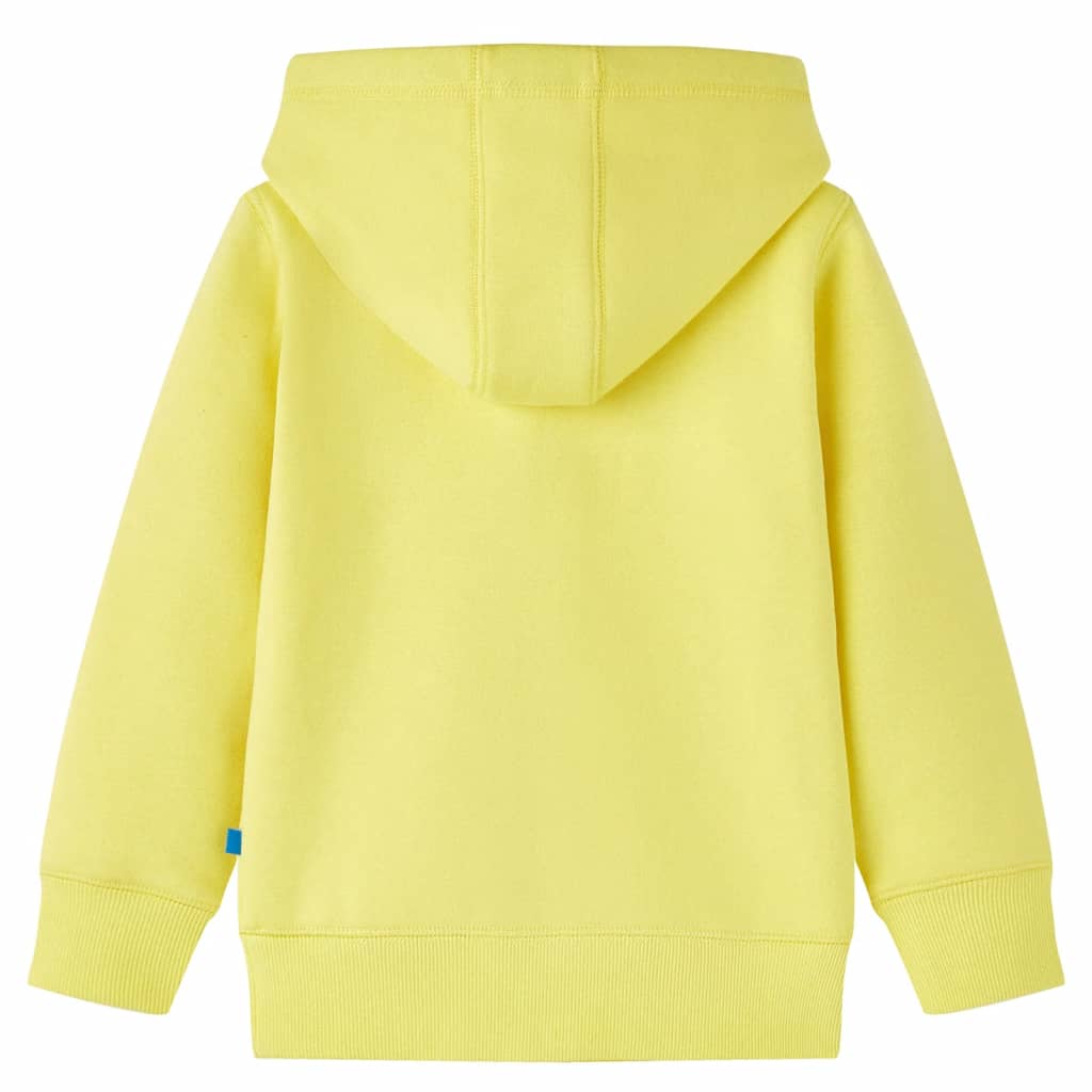 Sweatshirt para criança com capuz e fecho amarelo-claro 128 – Image 2