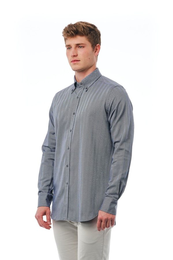 Bagutta Camisas 340_AL57168_042bianco-navy – Image 2