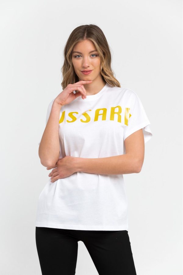 Trussardi Camiseta 36T000501T002190_W616WhitePrintYellow – Image 2