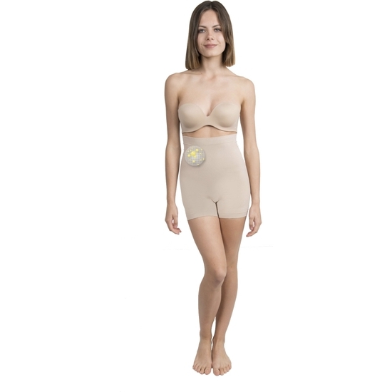 SHORT ALTO REDUCTOR EFECTO 3D CON TECNOLOGÍA BIOTECH COLOR BEIGE