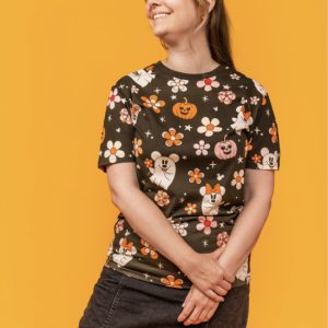 CAMISETA NEGRA HALLOWEEN MICKEY & MINNIE FANTASMAS TALLA S
